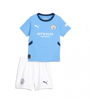 Billiga Manchester City Erling Haaland #9 Hemmatröja Barn 2024-25 Kortärmad (+ Korta byxor)
